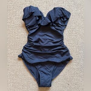 Zimmermann Navy Strapless Swimsuit